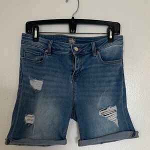 Soho Women's Blue Ripped Jean Shorts